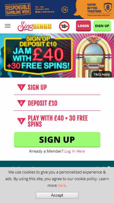 Sing Bingo logo, a Broadway Gaming sister site