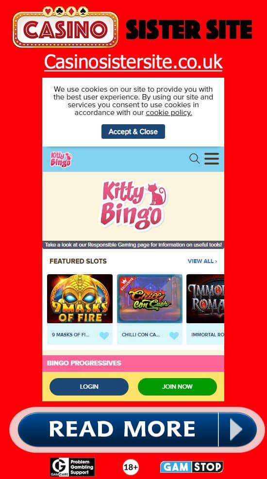 Kitty Bingo logo, one of Mecca's sister sites