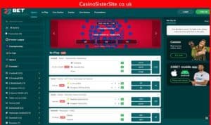 22bet co uk desktop screenshot