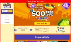 aladdinslots com desktop screenshot