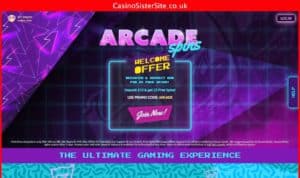 arcadespins com desktop screenshot