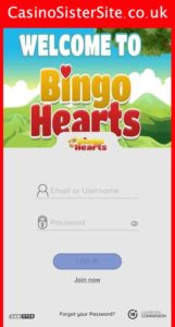 bingohearts com mobile screenshot