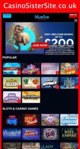 bluefoxcasino com mobile screenshot