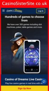 casinoofdreams com mobile screenshot