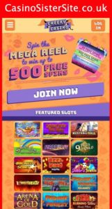 cheekycasino com mobile screenshot