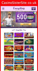 crazykingcasino com mobile screenshot