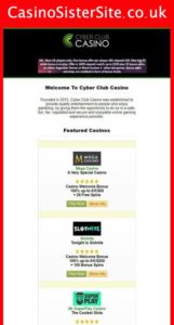 cyberclubcasino com mobile screenshot