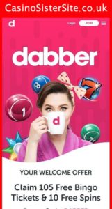 dabberbingo com mobile screenshot