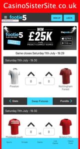 footie5 com mobile screenshot