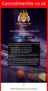 fortunecatcasino com mobile screenshot