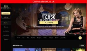 fortunemobilecasino co uk desktop screenshot