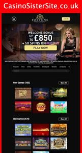 fortunemobilecasino co uk mobile screenshot