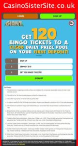 giantbingo com mobile screenshot