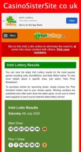 irishlottery com mobile screenshot