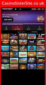 jackpotlivecasino com mobile screenshot