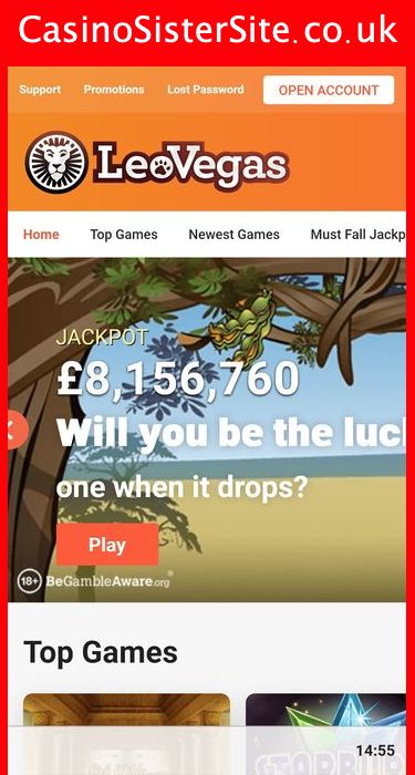 Leo Vegas mobile screenshot