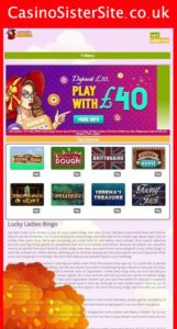 luckyladiesbingo com mobile screenshot