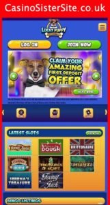 luckypuppybingo com mobile screenshot