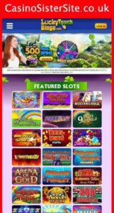 luckytouchbingo com mobile screenshot