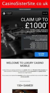 luxurycasino com mobile screenshot