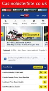 skybet com mobile screenshot