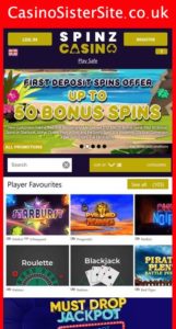 spinzcasino com mobile screenshot