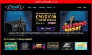 vegasmobilecasino co uk desktop screenshot