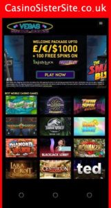 vegasmobilecasino co uk mobile screenshot