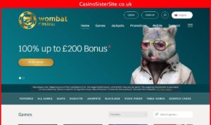 wombatcasino com desktop screenshot