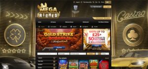 Mega Riches sister sites screenshot