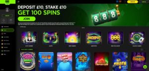 888 Casino sister sites screenshot