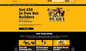 Betfair sister sites screenshot