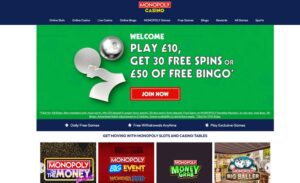 Monopoly Casino sister sites screenshot