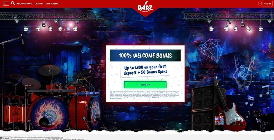 Barz Casino sister sites screenshot