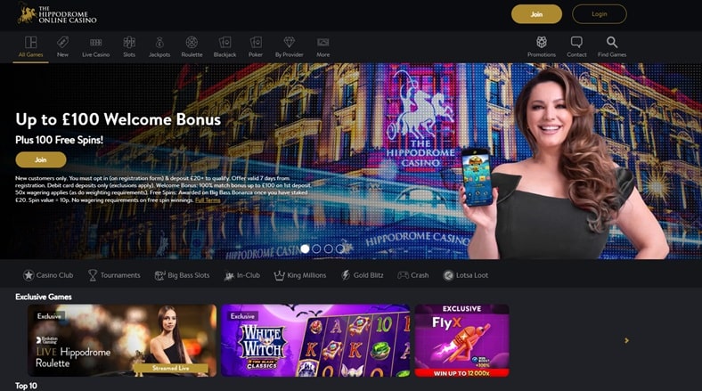 Hippodrome Online sister sites screenshot