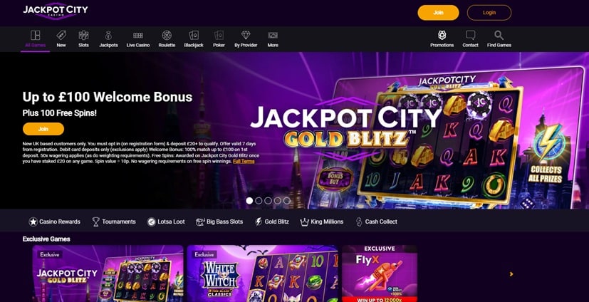 Jackpot City sister sites screenshot