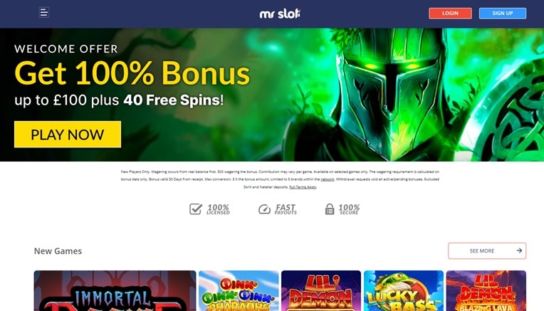 Mr Slot sister sites website