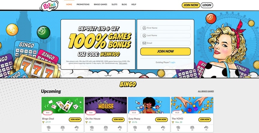 Wink Bingo sister sites website