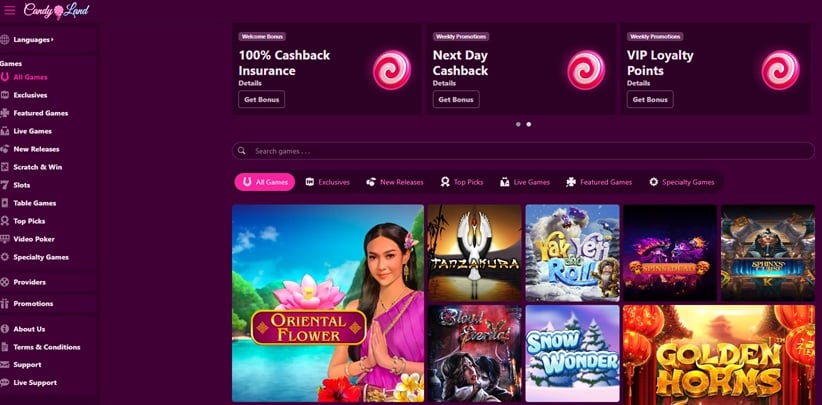 Candyland Casino sister sites website