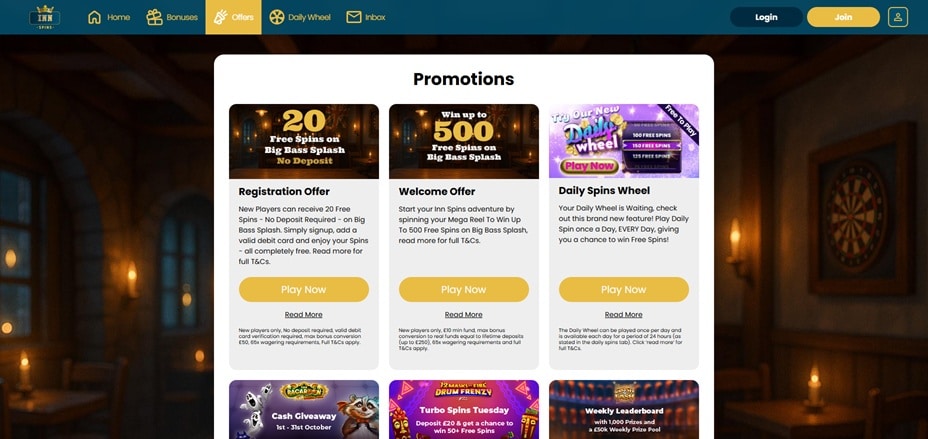 Inn Spins sister sites website