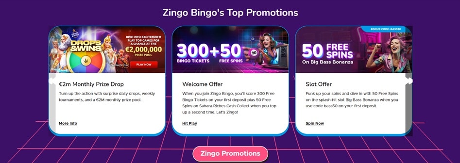 Zingo Bingo sister sites promos