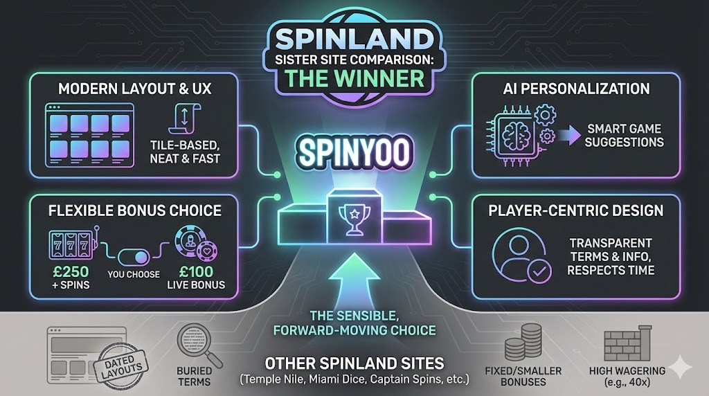Spinland sister sites compared