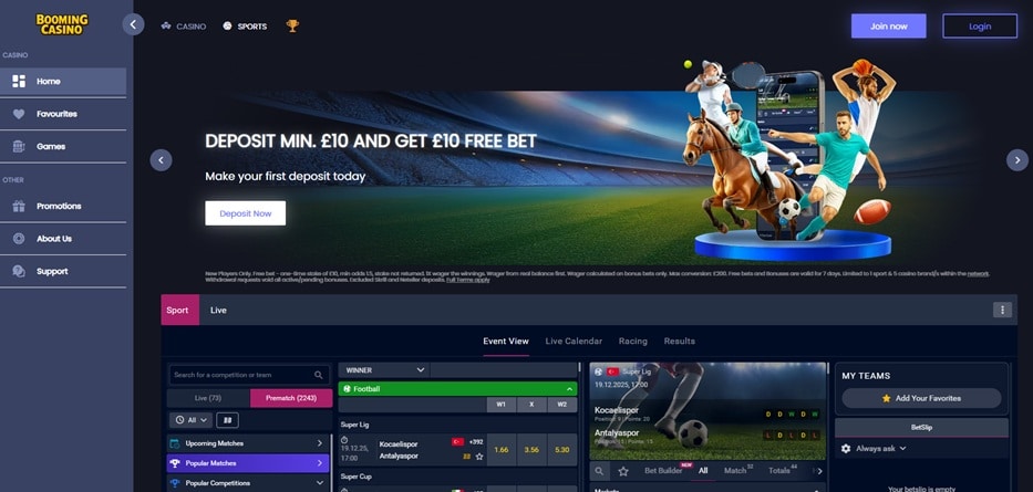 Booming Casino sister sites website