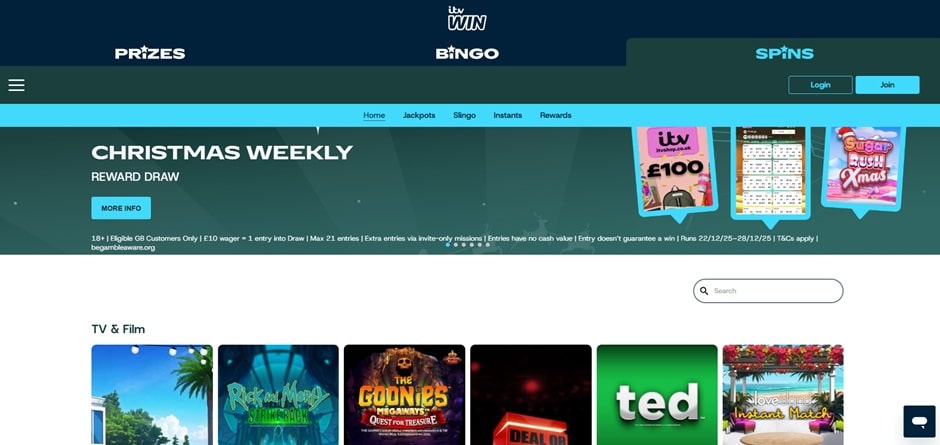 ITV Win sister sites screenshot