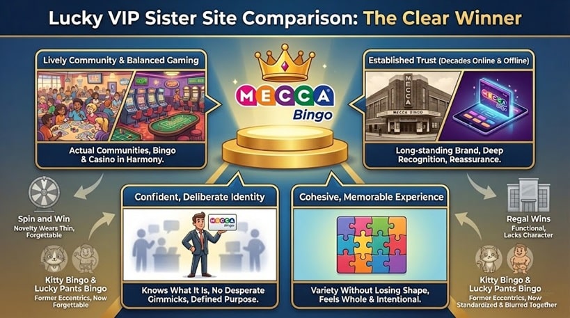 Lucky VIP sister site comparison
