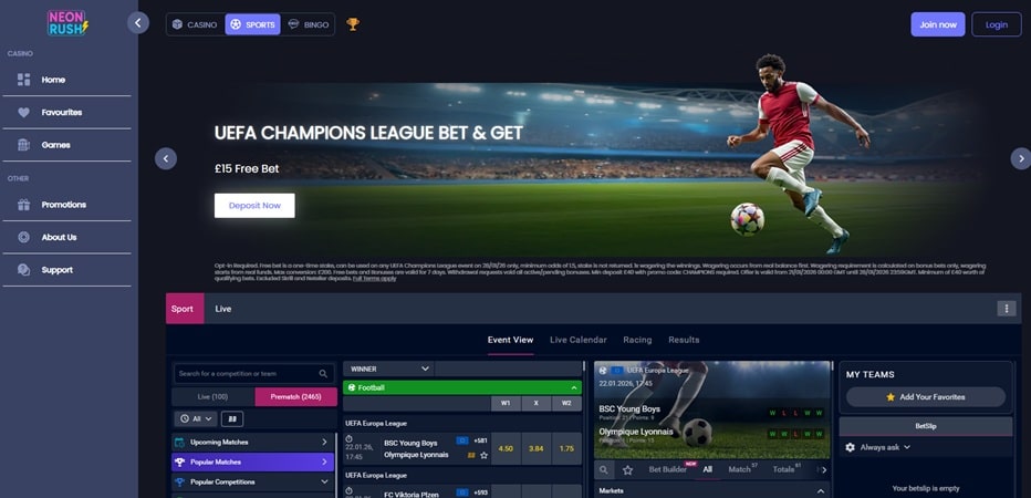 Neon Rush sister sites website