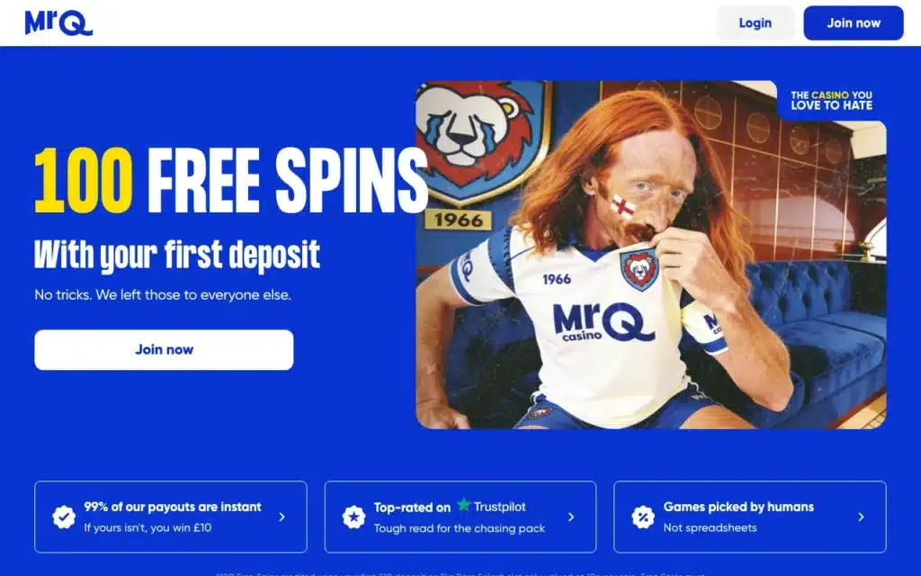 MrQ casino lobby and slots screenshot