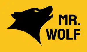 Mr Wolf Slots logo, a Luckyrainbow Bingo sister site